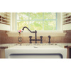 Whitehaus Bridge Faucet W/ Long Traditional Swivel Spout, Cross Handles And Brass WHKBTCR3-9201-NT-ORB